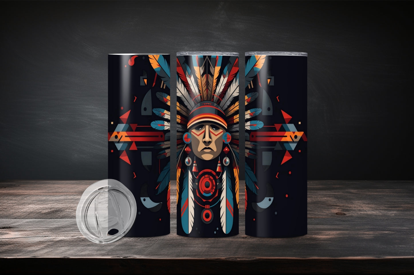 20oz Native American Design 7509
