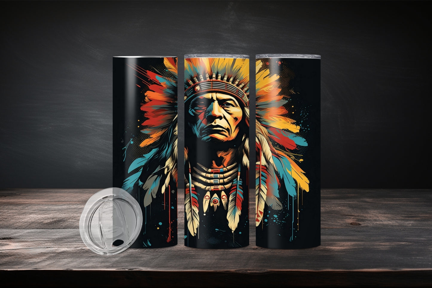 20oz Native American Design 7521