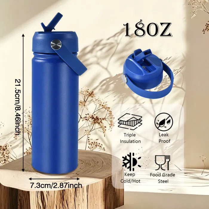 18oz Powder Coated Sports Water Bottle, Mixed colors (laser Engraved)