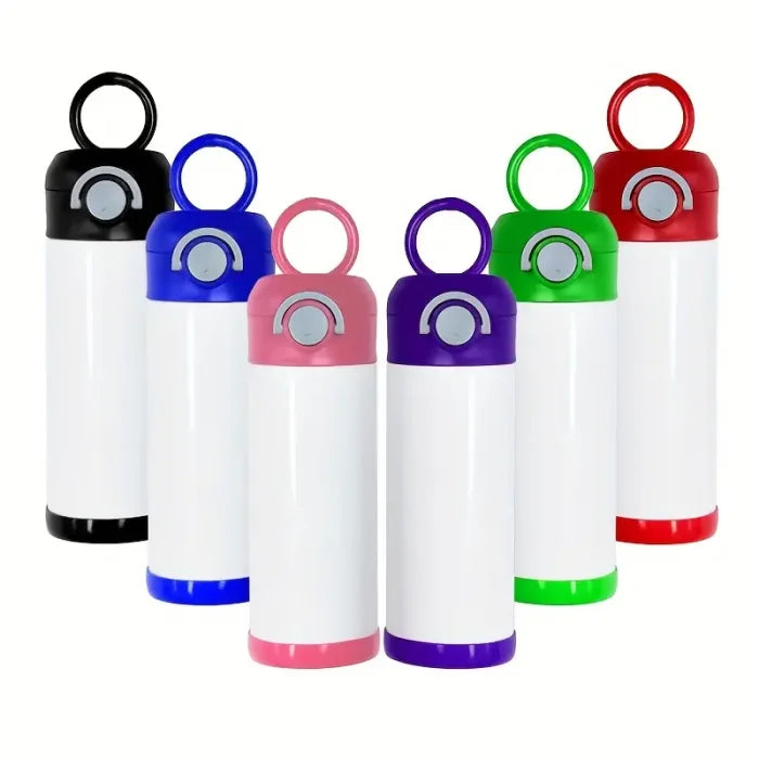 Kids push button flip top water bottles