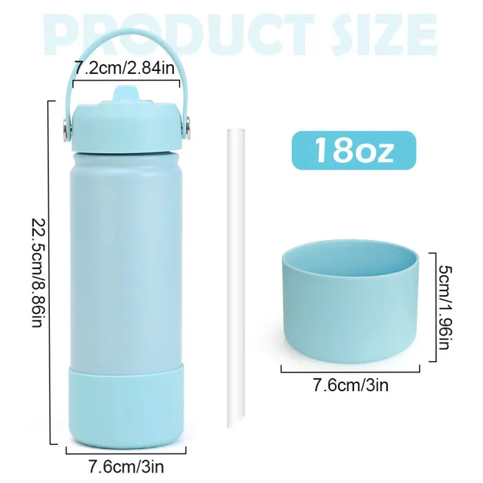 Custom Laser Engraved 18oz Water Bottles – Silicone Non-Slip Bottom | Case of 25