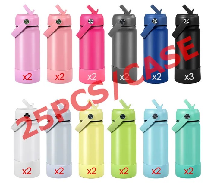 Custom Laser Engraved 18oz Water Bottles – Silicone Non-Slip Bottom | Case of 25