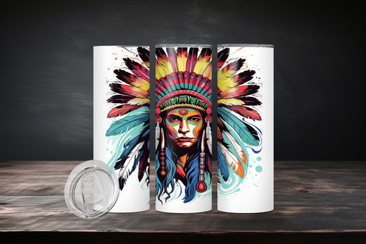 20oz Native American Design 7504