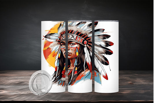 20oz Native American Design 7523
