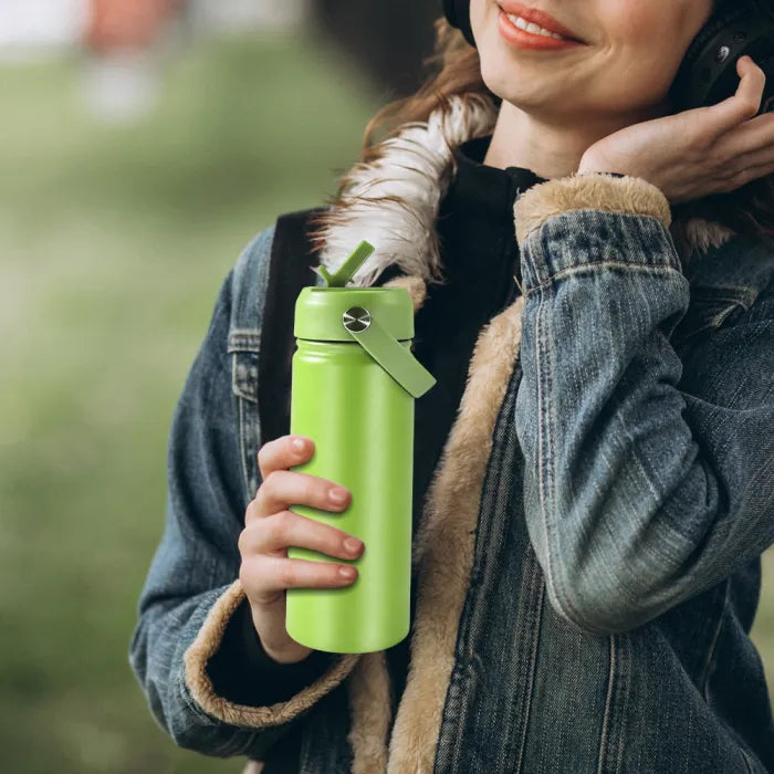 18oz Powder Coated Sports Water Bottle, Mixed colors (laser Engraved)