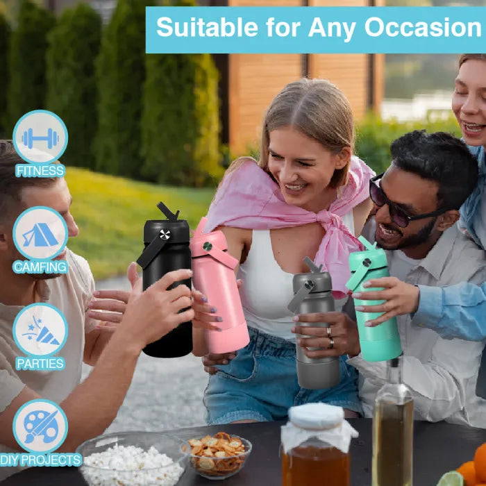 Custom Laser Engraved 18oz Water Bottles – Silicone Non-Slip Bottom | Case of 25
